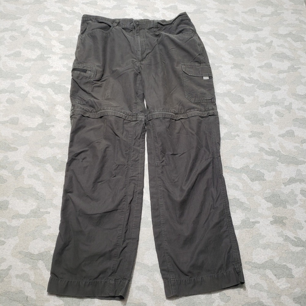 Eddie Bauer Pants Mens XLx32 Gray Convertible‎ Cargo Pockets